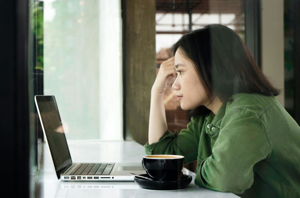 woman working on laptop